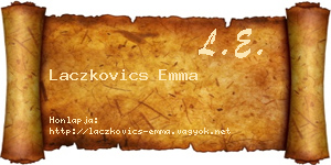 Laczkovics Emma névjegykártya